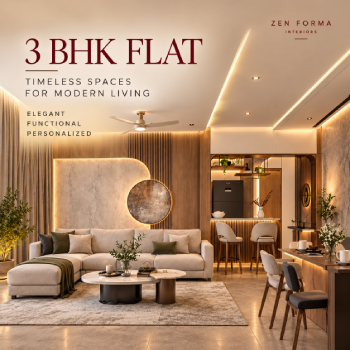 3BHK Flat Living Room