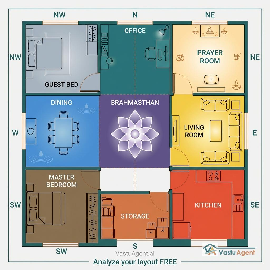 Residential floor plan and interior layout