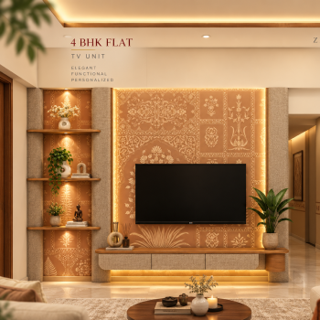 4BHK Flat TV Unit